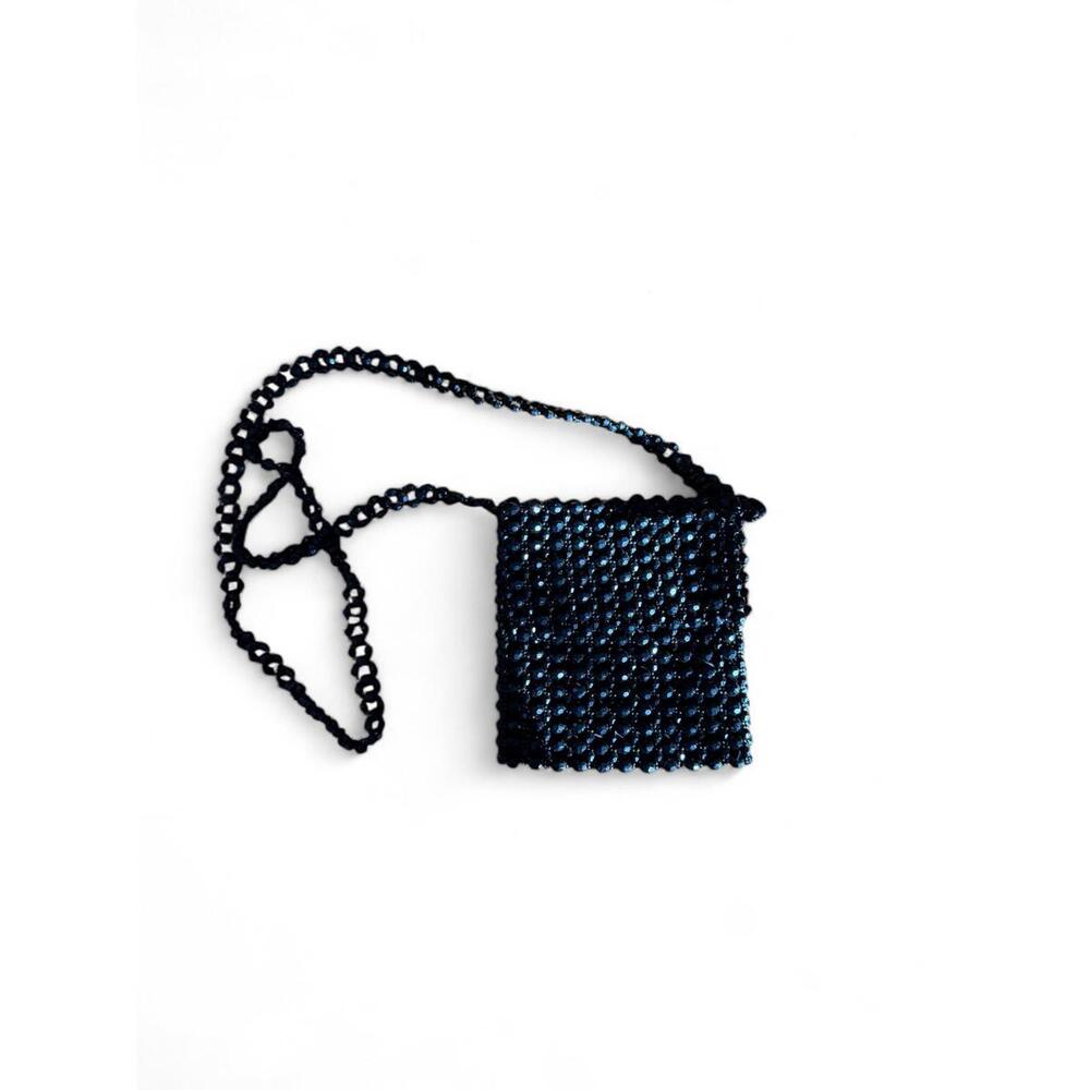 Vtg Express Beaded Crossbody Mini Bag